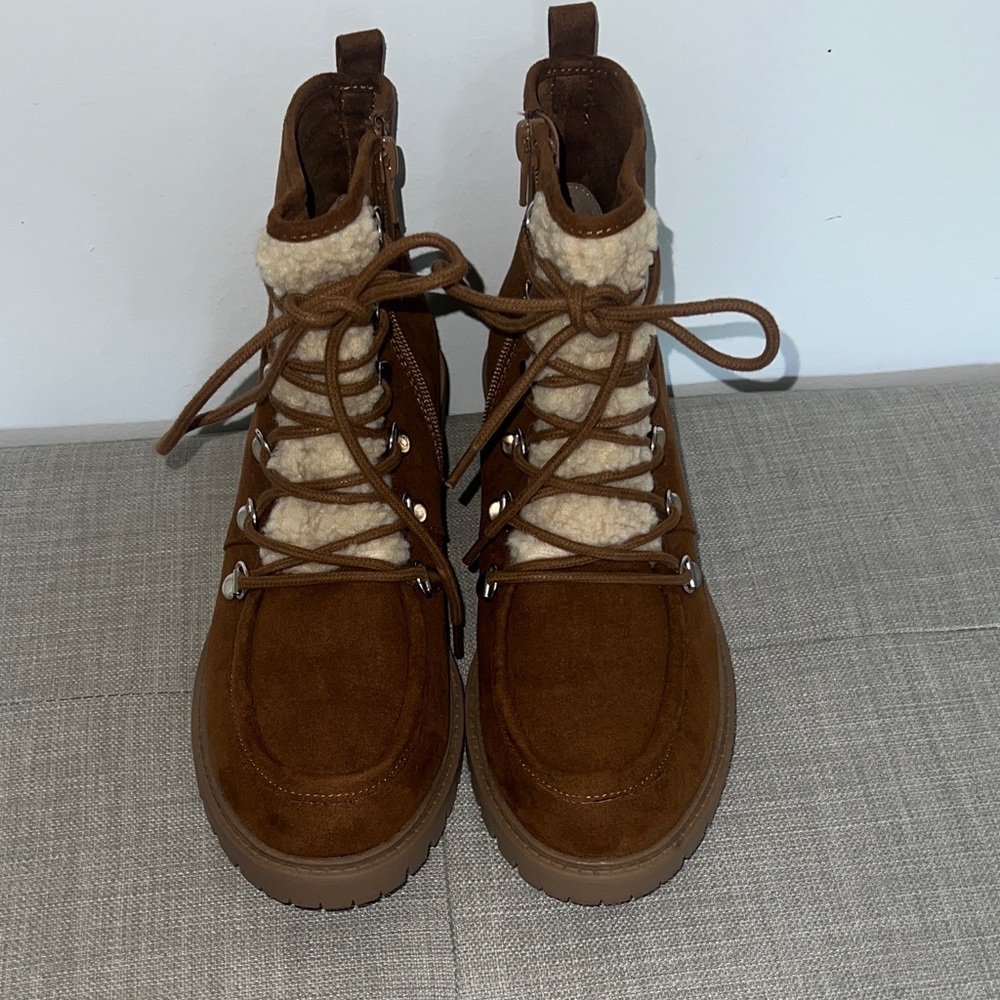 Sun + Stone Tan Lace Up Boots